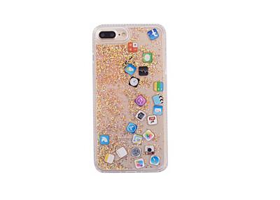 China Creative Moveable Icons Looking Bling Glitter Liquid-sand Protective Phone Cases for sale