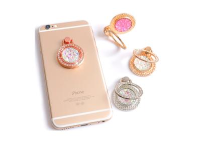 China Luxury 360 Degree Finger Ring Holder , Diamond Floral Smartphone Metal Mount Stand for sale