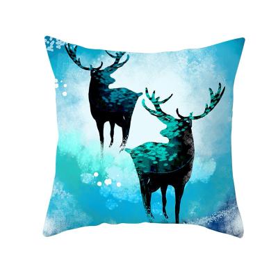 China Custom Modern Patterned Soft Print Anti-Static Luxury Country Style Polyester Flora Sofa Merry Christmas Cushion Cover Pillow Cases for sale