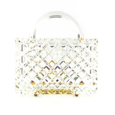 China Fashionable Lady Evening Bag Acrylic Women's Transparent Clutches Shoulder Bags Handbag for sale