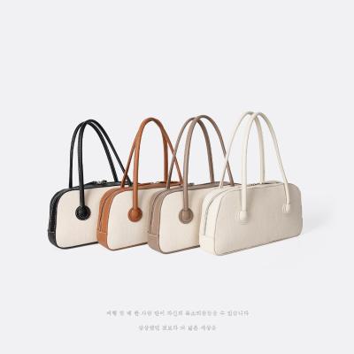 China Lady Women Retro PU Leather Shoulder Bags Vintage Totes Wax Bag Upper Female Subaxillary For Oil Leather Armpit for sale