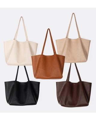 China New Fashion Solid Color Large Capacity PU Leather Shoulder Tote Bags Handbags For Women Lady Office Ladies 2021 for sale