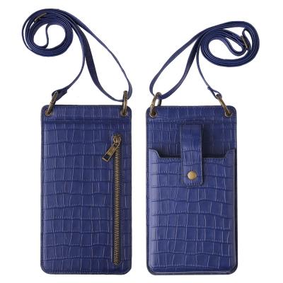 China Lady Crocodile Pattern Bags Mirror Sling Bags Small Cosmetic Organizer Purse Cross Body Wallets Cell Phone Bag for sale