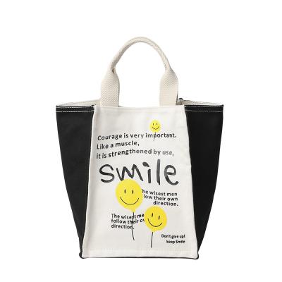 China Fashion Hotselling Canvas Single Tote Bag Large Tote Bags Letter Shopping Bag for sale