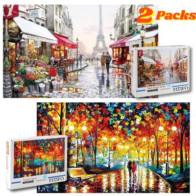 China Cartoon Toy 2 Packs Puzzle Puzzles For Grown Up High Difficulty Puzzle Of 1000 Piece Puzzle Without Sign On The Back for sale