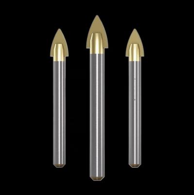 China Tiles Multifunctional Ceramic Glass Cross Bit Round Round Pole Carbide Tip For Glass Tile Shank Drill Bit Set for sale