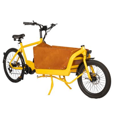 China Drop ship Electric Cargo Bike with Rainproof Front Wooden Box Charging Time 3 hours for sale