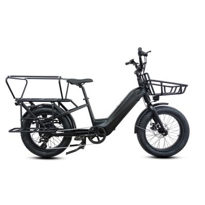 China Bafang Motor Electric Fat Tyre Food Delivery Bike with 7 Speed Gears and Kid Seat for sale