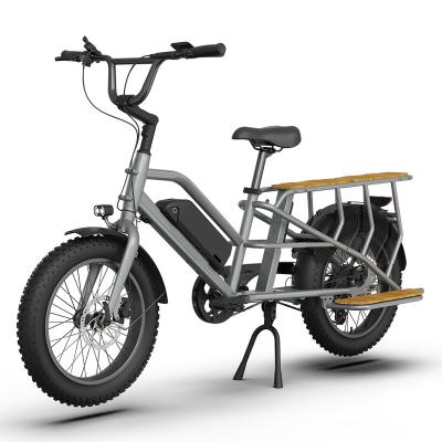 China 36V 13Ah Lithiumbattery elektrische bezorgfiets voor gezin 20 inch Dual Battery Cargo Bike Te koop