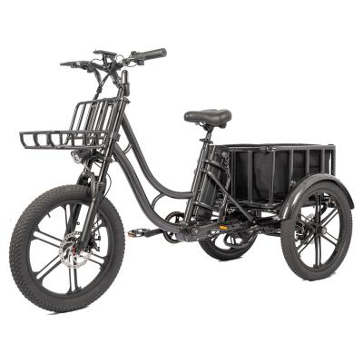 China Electric Fat Tire Delivery Tricycle for Food Range per Power 31-60 km 46V 15Ah Battery for sale