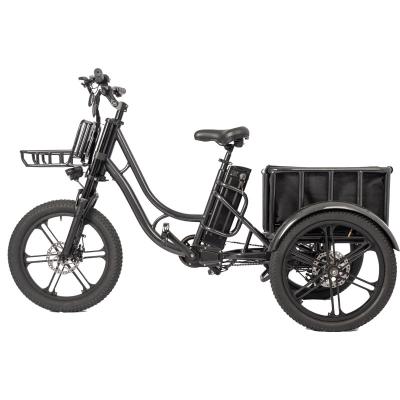 China Voedsel Elektrische vetband Aflevering Driewieler E-fiets met 48V 500W motorvermogen en schijfrem Te koop