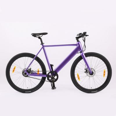 China Rear Hub Motor Electric Purple Bicycle E-bike for Smooth Commuting on Highway Road for sale