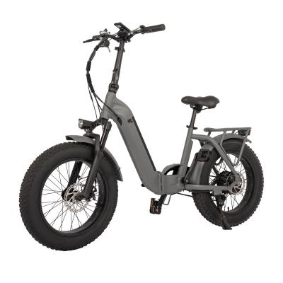 China Quadro de liga de alumínio Passo através de bicicletas elétricas de deslocamento 48V 500W Bicicleta dobrável à venda