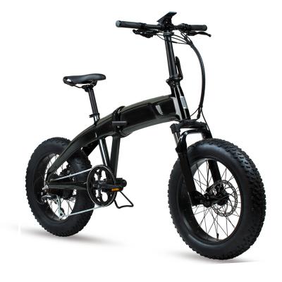 China 20-inch zwarte elektrische fiets met 48V 10,4Ah lithium-ion batterij en aangepaste vetband Te koop