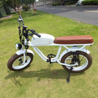 China Vintage Moto Style Electric Bike 48V Battery 750W 1000W Motor 7 Speed 20