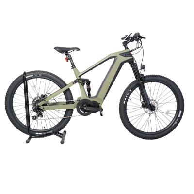 China 48V 15Ah Battery Mid Motor Carbon Fiber Frame Mountain Electric Bike MTB for Tall Riders for sale