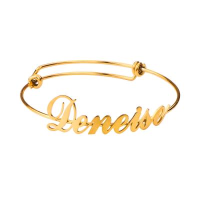 China XM20023 Environmental Friendly DIY Customized Retractable Stainless Steel Bracelet Customized Letter LOGO Adjustable Name Bracelet for sale