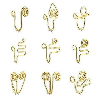 China Fake Nose Piercing Jewelry XM200135 Nail Nose Ring U Clip No Piercing Environmentally Friendly Nose Piercing Jewelry for sale