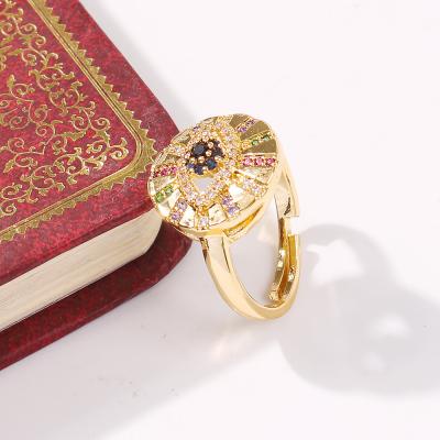 China R0224 New Environmentally Friendly Creative Devil's Eye Cavity Round Adjustable Ring for sale