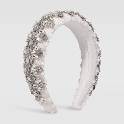 China New Environmental Friendly Baroque Style F3279 Diamond-encrusted Sponge Party With Retro Exaggerated Crystal Wide Edges Hair Accessories for sale