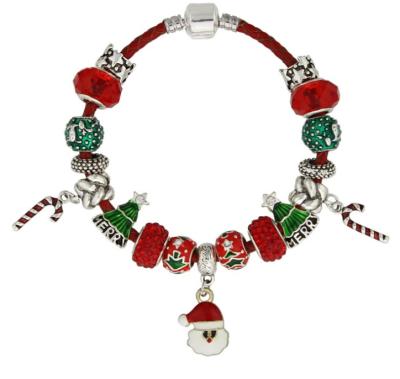 China New Design Charm 2021 Fashion Jewelry Wholesale European Crystal Environmentally Friendly Christmas Beaded Bracelet for sale