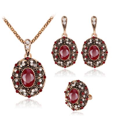 China CA112 Necklace Set Woman Environmentally Friendly Colorful Crystal Necklace Set Jewelry Women Necklaces And Earrings Sets for sale