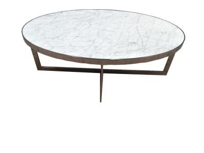 China Stone top brass metal finish side table/end table/coffee table for 5-star hotel bedroom for sale