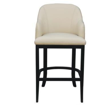 China Solid wood frame white pu/leather upholstery American style wooden barstool for sale