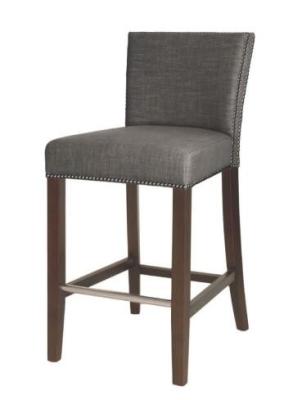 China American styleSolid wood frame Grey linen fabric upholstery wooden barstool/counter stool for sale