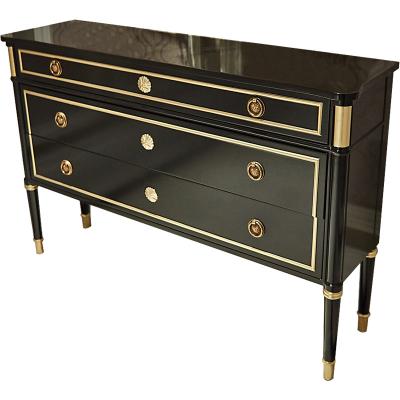 China 2018 new design luxurt ebony wood with gold accent 6 drawer dresser for hotel bedroom furniture,hospitality casegoods for sale