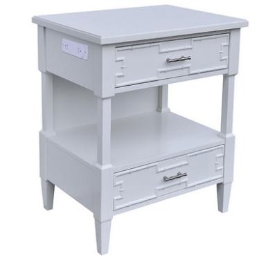 China White painted wooden 2-drawer night stand of hotel bedroom furniture,hospitality casegoods,bed side table for sale