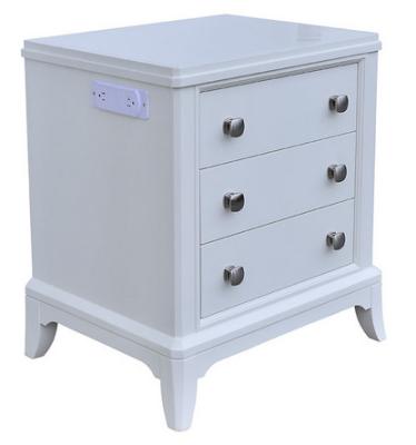 China 3-Drawer White painted wooden night stand of hotel bedroom furniture,hospitality casegoods,bed side table for sale