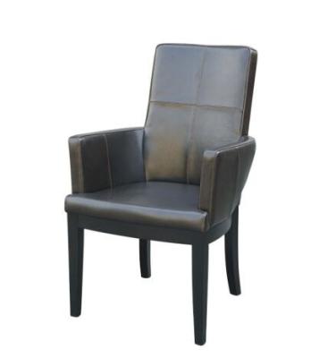 China PU/leather upholstery beech wood wooden dining chairs with double line stitching,wooden fashion dining chairs high back for sale