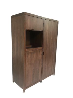 China Luxury design American hotel Custom made walnut wood veneer  Wardrobe,closet cabinet,hospitality casegoods for sale