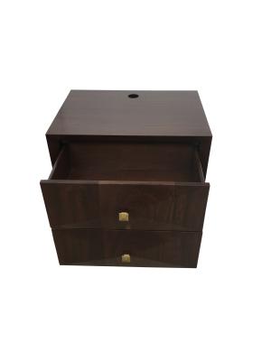 China Solid walnut 2-drawer night stand for hotel bedroom,hospitality casegoods,bedside table for sale