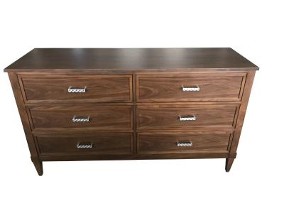 China Walnut wood veneer MDF wooden 6-drawer dresser.console cabinet,hotel bedroom furniture,hospitality casegoods for sale