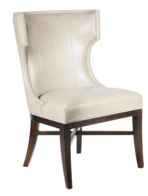 China High back Solid beech wood White pu/leather upholstery dining chairs,wing chair, arm chair,side chair for dining rooms for sale