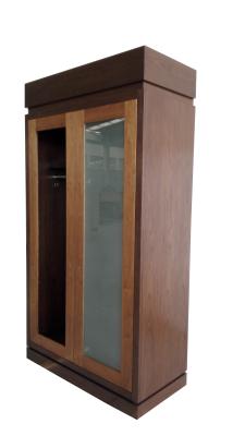 China 2 glass door teak wood custom Custom made tall cabinet Wardrobe,closet ,hospitality casegoods for sale