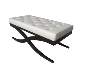 China X shape blind tufted pu/leather upholstery bench,bed end bench for hotel bedroom,soft seating for hotel bedroom for sale