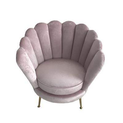 China Upholstery 1-seater living room sofa pink velvet sofa with stainless steel leg, event wedding metal chair for sale