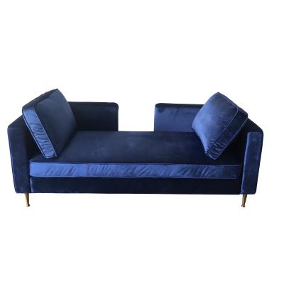 China 2018 New model blue couch velvet upholstery living room sofa furniture for wedding rental sofa for sale