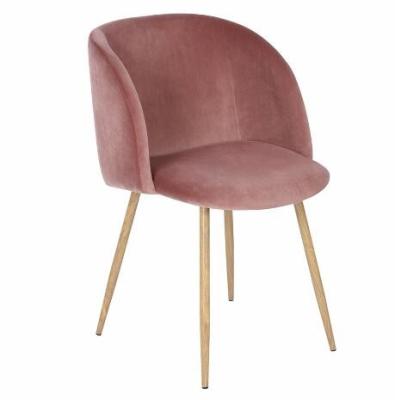 China Simple design wholesale beech wood red velvet fabric upholstery dining chairs for sale