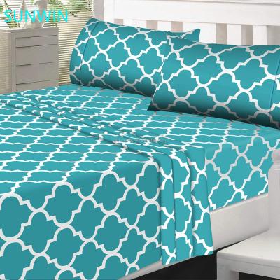 China Season Folded Sheet Set Bedding Printed Queen Brushes 100% Microfiber Polyester for sale