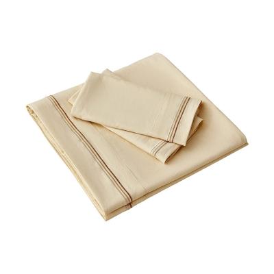 China Folded Embroidered 100% Polyester Microfiber Bedding Sheet Set, Non Fade, Stain Resistant for sale