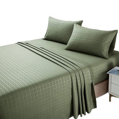 China Forest Green Folded 4 Piece Brushed 100% Polyester Sheet Set for sale