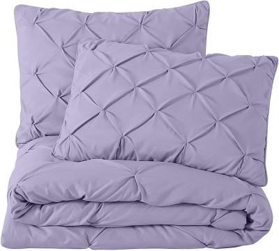 China Lavender So Soft Folded Pinch Pleat Bedding Comforter Set for sale