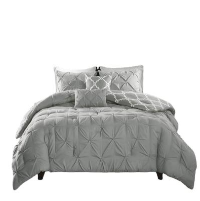 China Diamond Design Casual Folded To Print Reverse Comfortable Bedding Comforter Set for sale