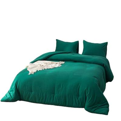 China Emerald Green Comforter Set Dark Green Bedding Folded Comforter Sets for sale