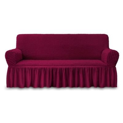 China Modern Sofa Slipcover Red Sofa Cover 1 Piece Easy Fit Sofa Couch Cover (3 Seater Wine Red) for sale