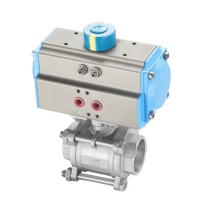 China Popular General 2201 DN40 Pneumatic Ball Valve Three Pieces Pneumatic Ball Valve 304 Stainless Steel Stainless Steel for sale